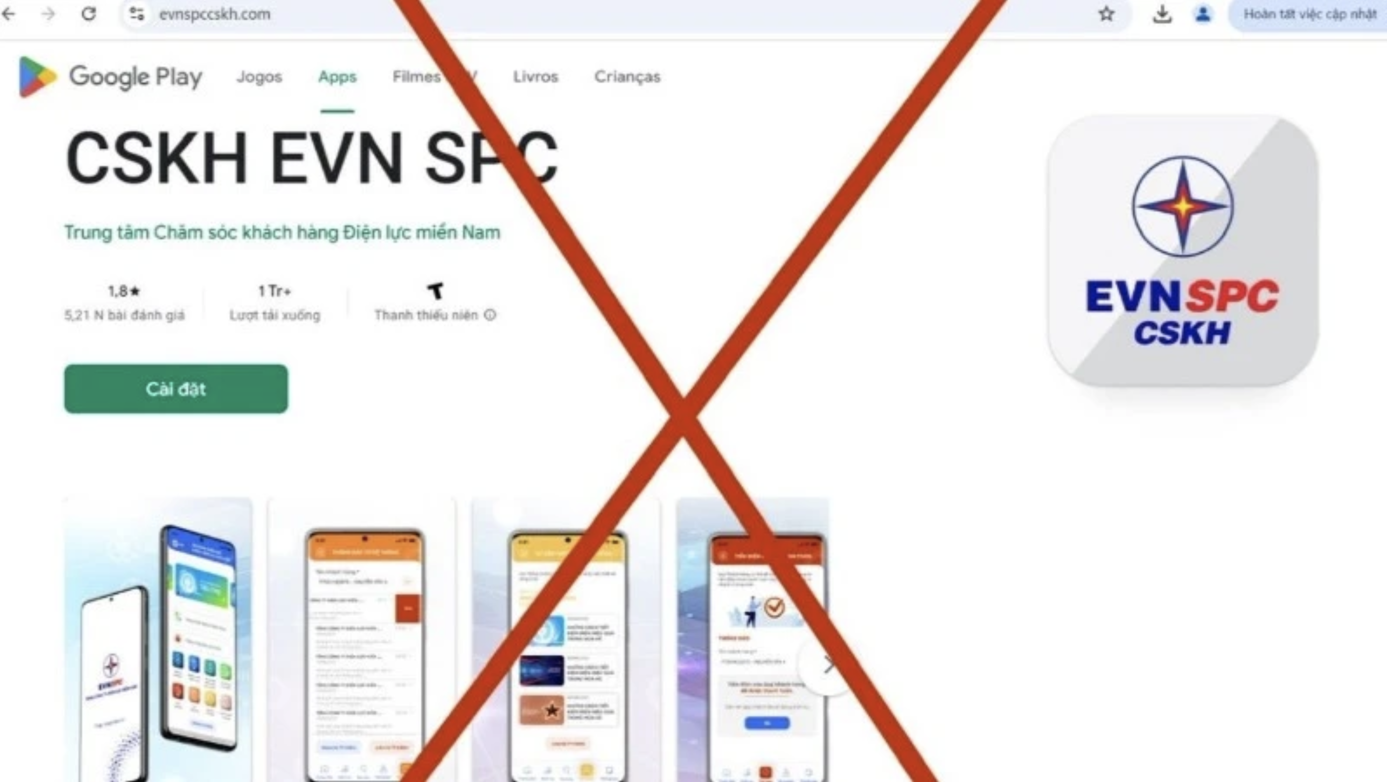 EVNSPC cảnh báo thủ đoạn lừa đảo qua ứng dụng CSKH